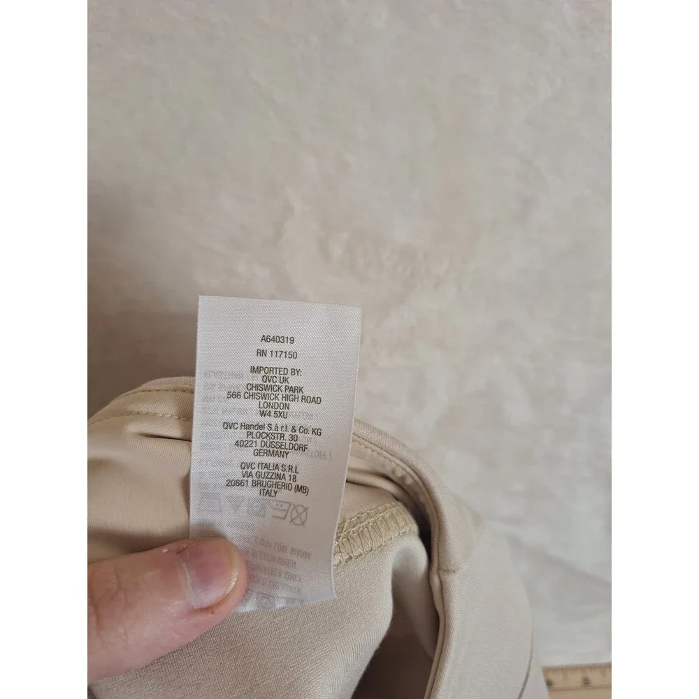 Belle Kim Gravel Petite Crop Ponte Pants Tan Womens 10 Pull On Pockets